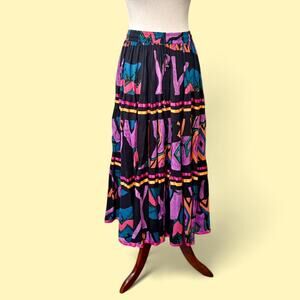B lack and multi colored maxi skirt